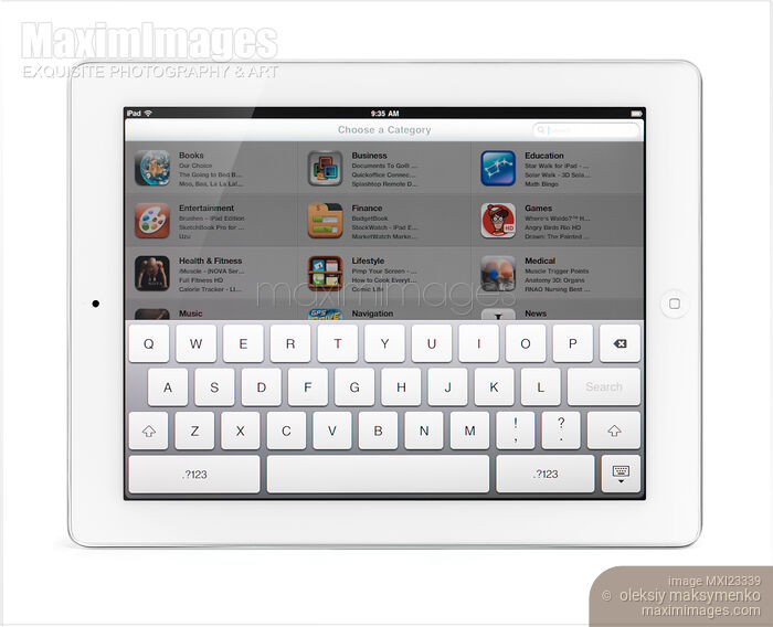 iPad Tablet Virtual Keyboard Stock photo of iPad Tablet Virtual Keyboard Buy commercial use license at MaximImages