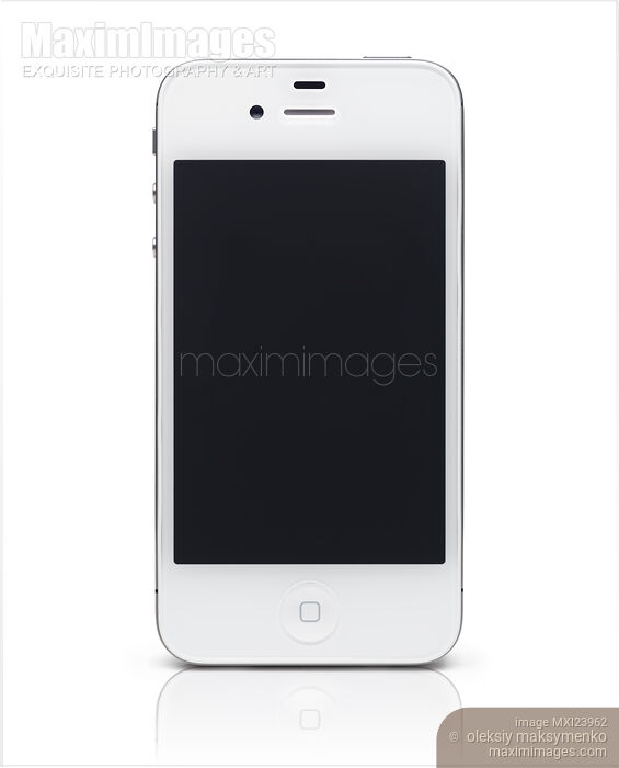 Stock photo of iPhone 4S Smartphone Isolated on White Buy commercial use license at MaximImages