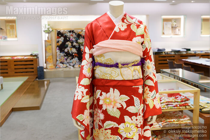 Stock photo of Japanese Kimono on a mannequin a store Buy commercial use license at MaximImages