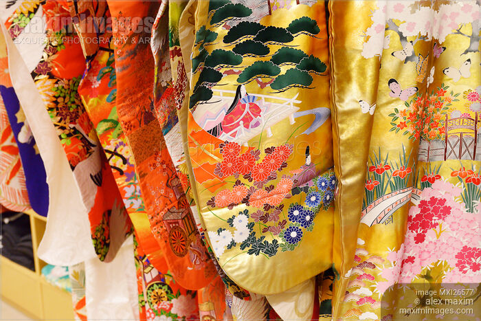 Stock photo of Japanese kimonos in a store Buy commercial use license at MaximImages