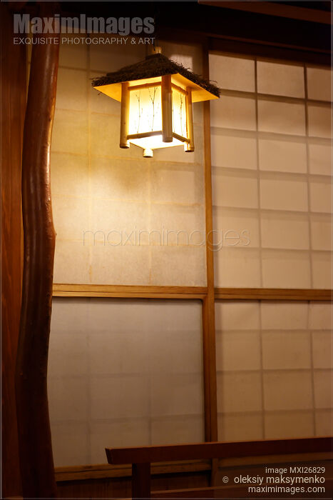 Japanese room decor lamp and shoji screen Stock photo of Japanese room decor lamp and shoji screen Buy commercial use license at MaximImages