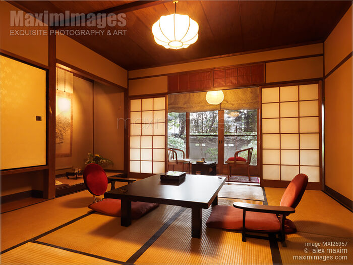 Japanese room interior at ryokan in Kyoto Stock photo of Japanese room interior at ryokan in Kyoto Buy commercial use license at MaximImages