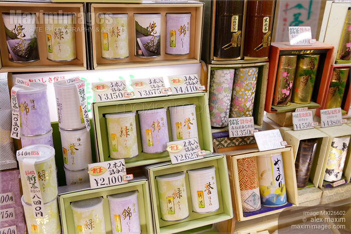 Stock photo of Japanese tea in a store Buy commercial use license at MaximImages