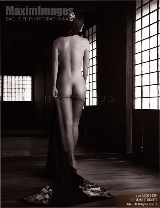 Japanese woman undressed in dark house her nude back in soft daylight Fine art nude Sepia toned Stock photo of Japanese woman undressed in dark house her nude back in soft daylight Fine art nude Sepia toned Buy commercial use license at MaximImages