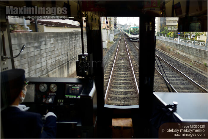 JR train operator cabin railway transportation Japan Stock photo of JR train operator cabin railway transportation Japan Buy commercial use license at MaximImages