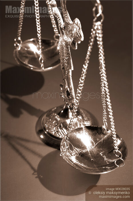 Stock photo of Justice Scales Buy commercial use license at MaximImages