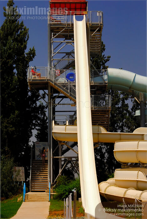 Stock photo of Kamikaze Body Slide in a Waterpark Buy commercial use license at MaximImages