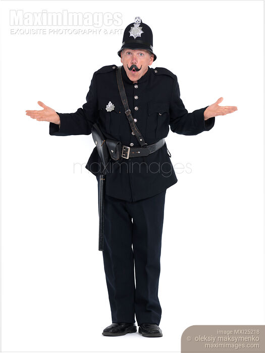 Stock photo of Keystone Cop with funny expression Buy commercial use license at MaximImages