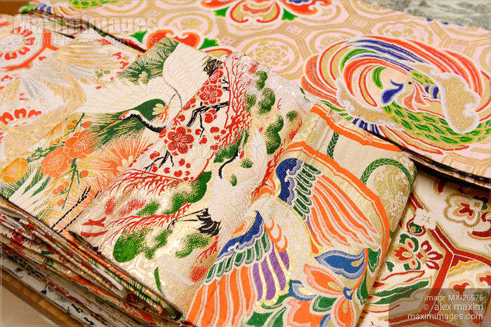 Stock photo of Kimono belts obi Buy commercial use license at MaximImages