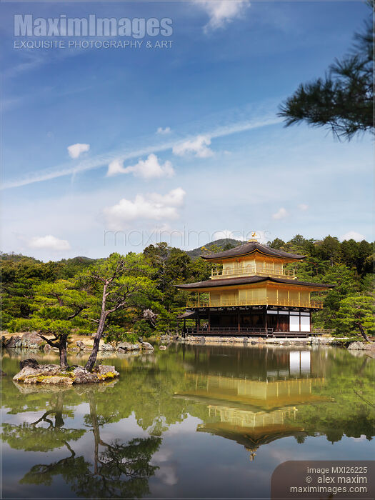 Stock photo of Kinkaku-ji Temple of the Golden Pavilion in Kyoto Buy commercial use license at MaximImages