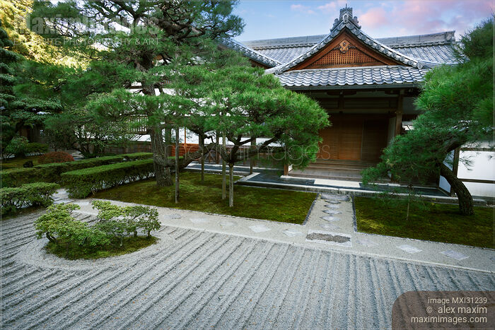 Kuri hall and garden of Ginkaku-ji Jisho-ji temple in Japan Stock photo of Kuri hall and garden of Ginkaku-ji Jisho-ji temple in Japan Buy commercial use license at MaximImages