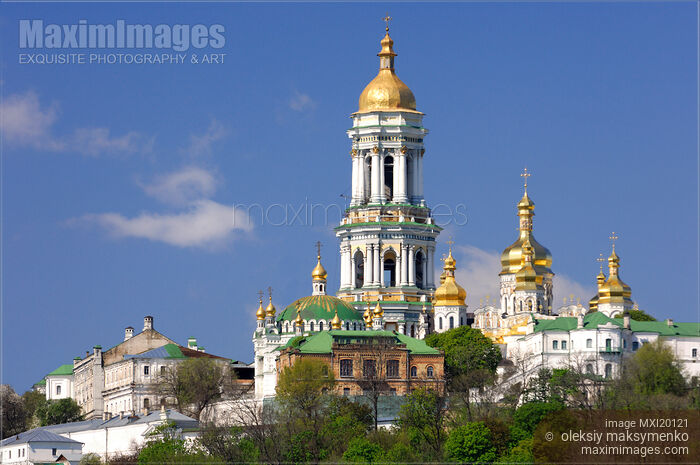 Kyiv Pechersk Lavra Cave monastery Gold domes Stock photo of Kyiv Pechersk Lavra Cave monastery Gold domes Buy commercial use license at MaximImages