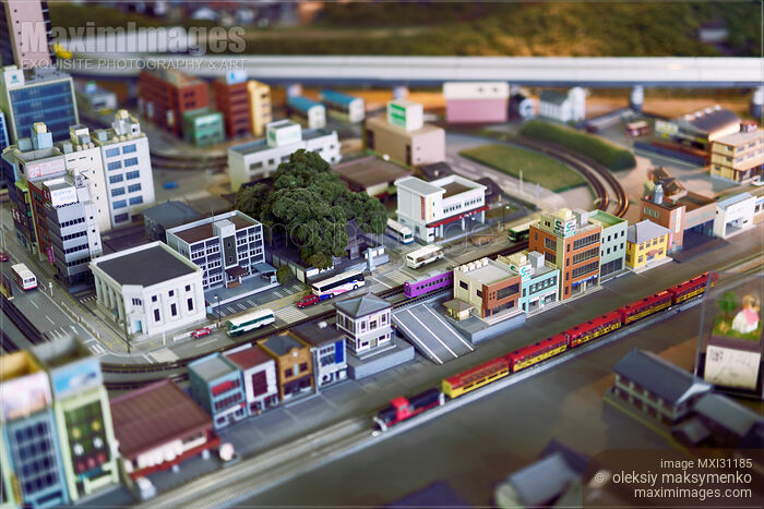 Stock photo of Kyoto city model with train stations Buy commercial use license at MaximImages