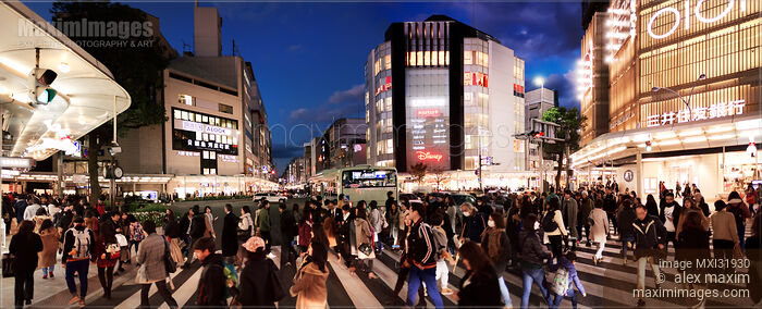 Kyoto downtown night city scenery people crossing Kawaramachi and street intersection Stock photo of Kyoto downtown night city scenery people crossing Kawaramachi and street intersection Buy commercial use license at MaximImages