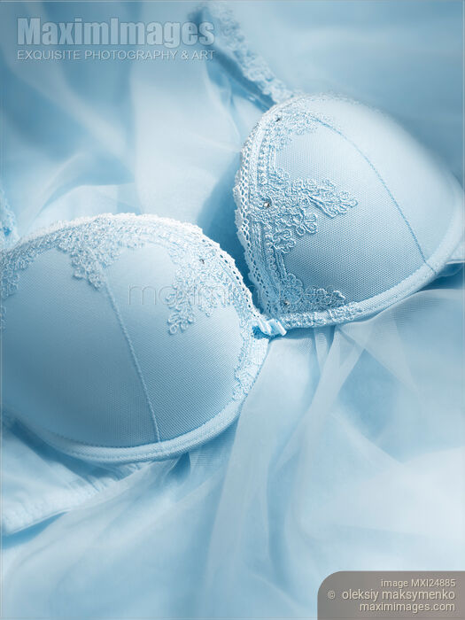 Lace bra blue lingerie Stock photo of Lace bra blue lingerie Buy commercial use license at MaximImages