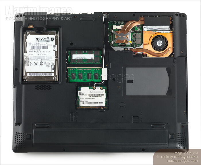 Laptop Computer with Back Panels removed Stock photo of Laptop Computer with Back Panels removed Buy commercial use license at MaximImages