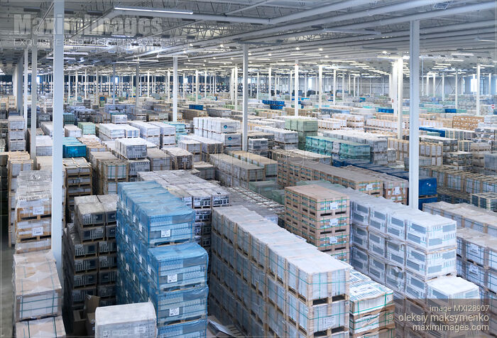 Large commercial warehouse interior Stock photo of Large commercial warehouse interior Buy commercial use license at MaximImages