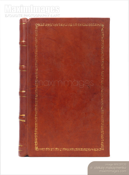 Stock photo of Leather bound vintage book cover Buy commercial use license at MaximImages