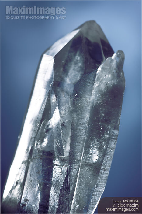 Stock photo of Lemurian Quartz Crystal artistic closeup Buy commercial use license at MaximImages