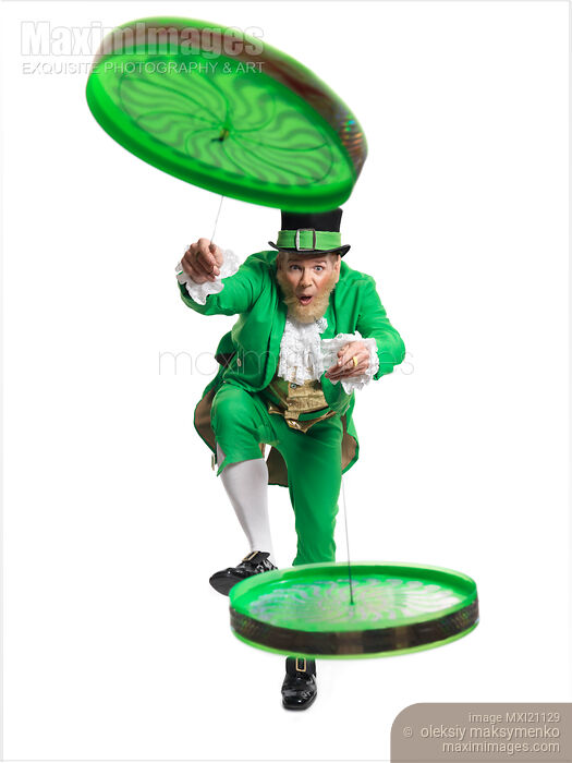 Leprechaun with Flip n Flyers Stock photo of Leprechaun with Flip n Flyers Buy commercial use license at MaximImages