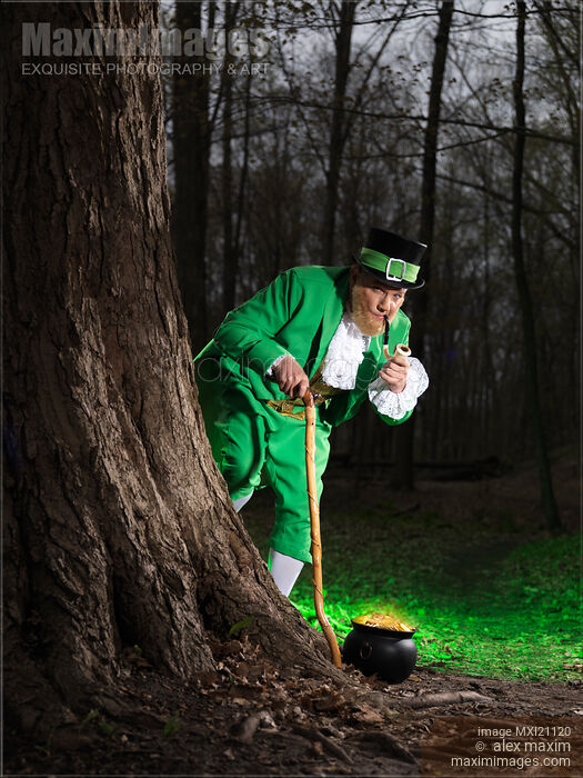 Leprechaun with Pot of Gold Stock photo of Leprechaun with Pot of Gold Buy commercial use license at MaximImages