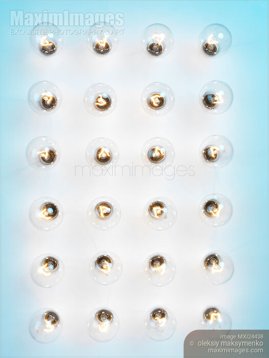 Lit incandescent light bulbs Stock photo of Lit incandescent light bulbs Buy commercial use license at MaximImages