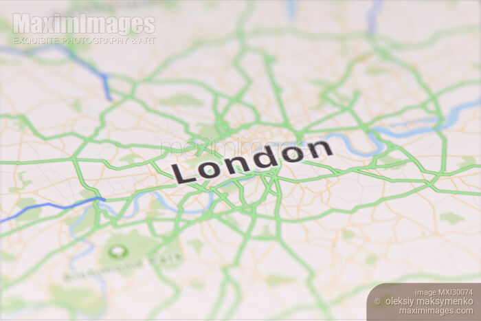 Stock photo of London city map on GPS screen display Buy commercial use license at MaximImages