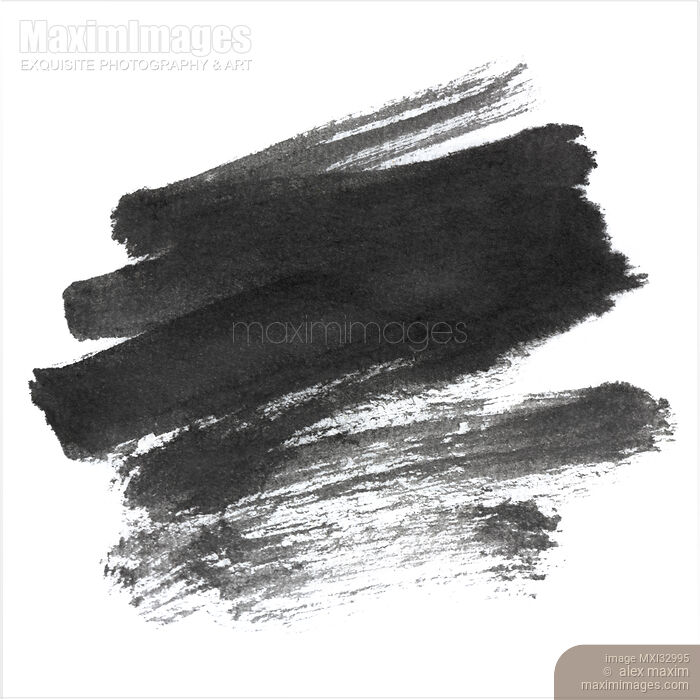 Stock image of Long zig-zagging brush stroke with calligraphy ink on white background Black brushstroke Buy commercial use license at MaximImages