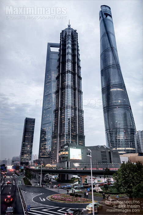 Stock photo of Lujiazui Pudong Shanghai modern skyscrapers Buy commercial use license at MaximImages
