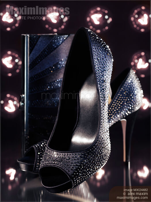 Stock photo of Luxurios black high heel shoes Buy commercial use license at MaximImages