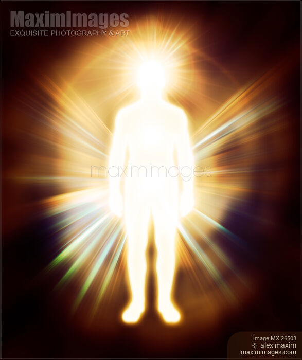 Stock image of Man luminous ethereal body Qi energy Buy commercial use license at MaximImages