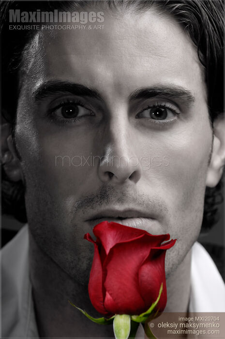 Man with a Red Rose Stock photo of Man with a Red Rose Buy commercial use license at MaximImages
