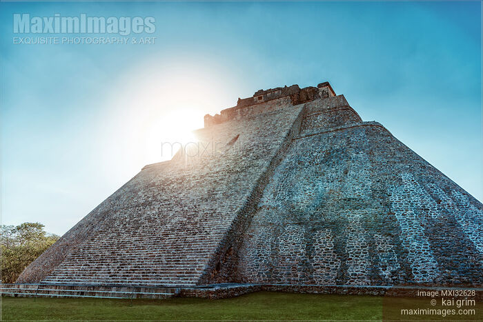 Stock photo of Maya civilization pyramids in the ancient city of Uxmal Yucatan Buy commercial use license at MaximImages