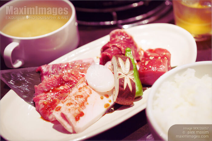 Meet for Japanese grill at a restaurant Stock photo of Meet for Japanese grill at a restaurant Buy commercial use license at MaximImages