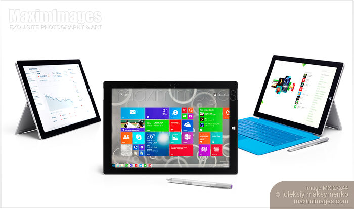 Stock photo of Microsoft Surface Pro 3 tablets Buy commercial use license at MaximImages