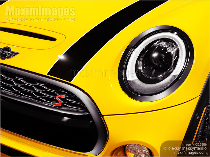Stock photo of Mini Cooper S car detail closeup Buy commercial use license at MaximImages