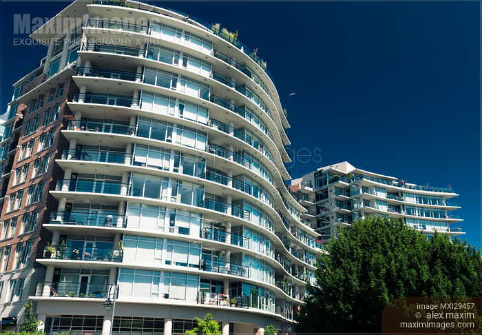 Modern luxury condo building in downtown Victoria BC Stock photo of Modern luxury condo building in downtown Victoria BC Buy commercial use license at MaximImages