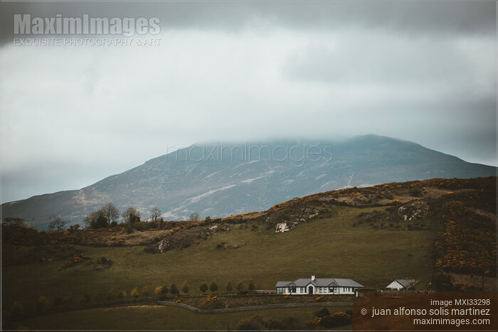 Stock photo of Moody countryside mountain landscape scenery of Dundalk county town in Louth Ireland Buy commercial use license at MaximImages