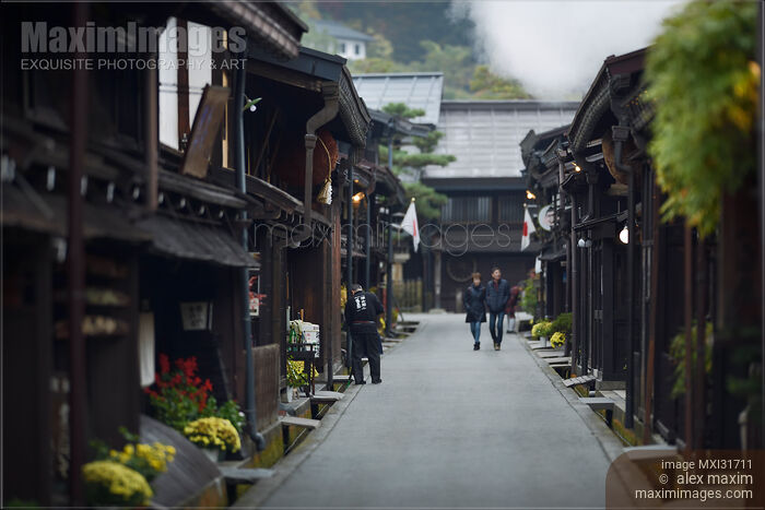 Morning scenery of Kamisannomachi old town market street in Takayama Japan Stock photo of Morning scenery of Kamisannomachi old town market street in Takayama Japan Buy commercial use license at MaximImages