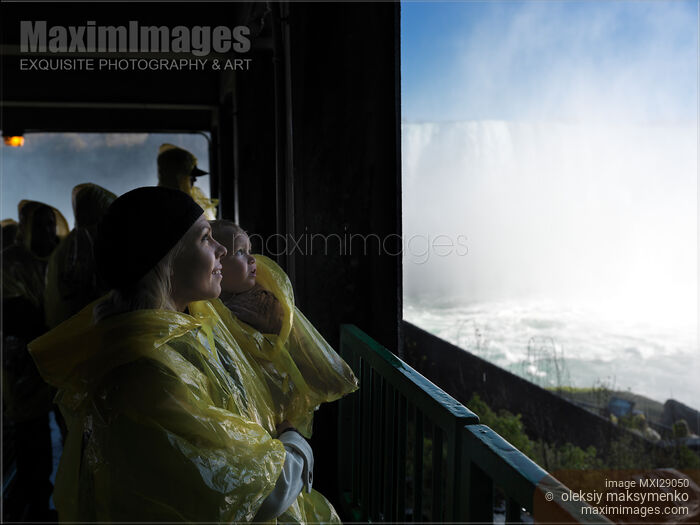 Stock photo of Mother with her Little Daughter at Niagara Falls Buy commercial use license at MaximImages