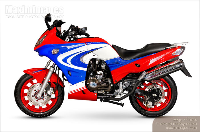 Stock photo of Motorbike isolated on white Buy commercial use license at MaximImages