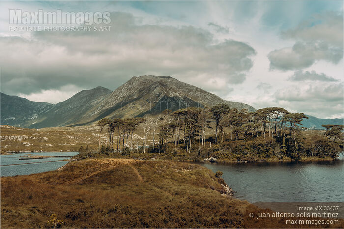 Stock photo of Mountain nature scenery of Derryclare Lough Connemara National Park in Galway, Ireland Buy commercial use license at MaximImages