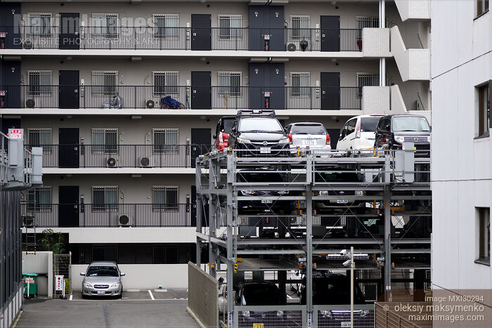 Multi-level vertical parking lot in Kyoto Japan Stock photo of Multi-level vertical parking lot in Kyoto Japan Buy commercial use license at MaximImages