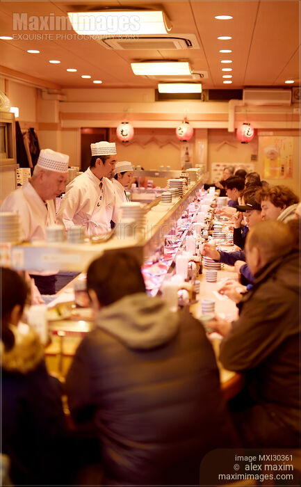 Musashi Sushi conveyor belt sushi restaurant in Kyoto Japan Stock photo of Musashi Sushi conveyor belt sushi restaurant in Kyoto Japan Buy commercial use license at MaximImages