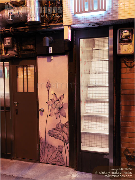 Stock photo of Narrow doors and staircases in Tokyo Buy commercial use license at MaximImages