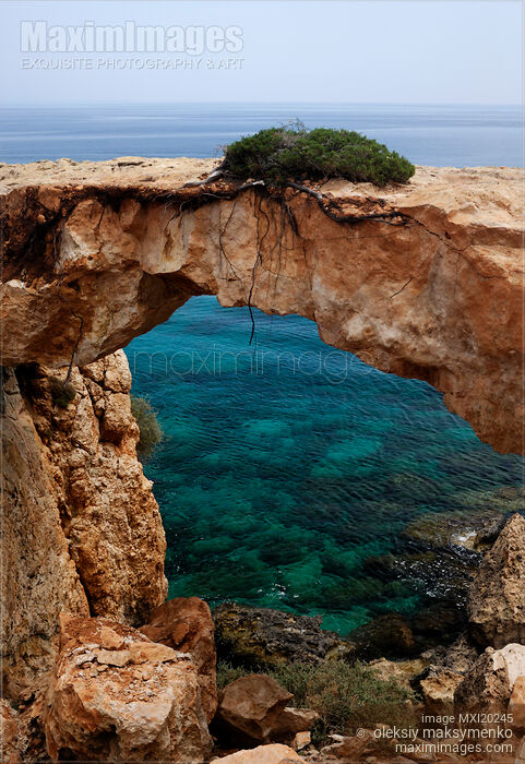 Natural Bridge at Cape Gkreko Cyprus Stock photo of Natural Bridge at Cape Gkreko Cyprus Buy commercial use license at MaximImages
