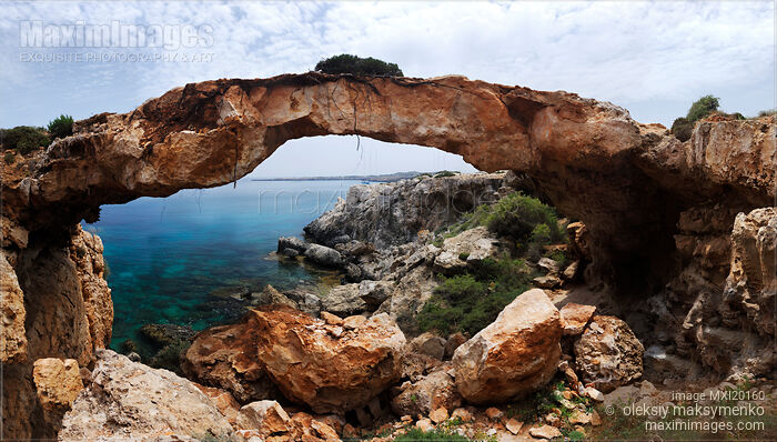 Natural Bridge at Cape Gkreko in Cyprus Stock photo of Natural Bridge at Cape Gkreko in Cyprus Buy commercial use license at MaximImages