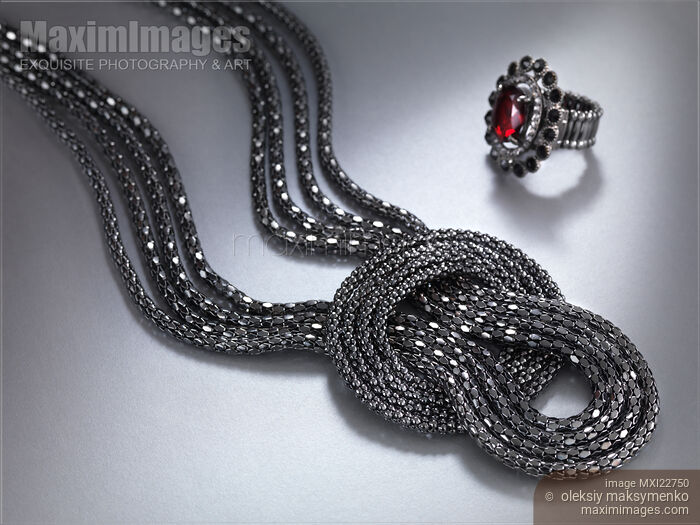 Stock photo of Necklace and Ring Buy commercial use license at MaximImages