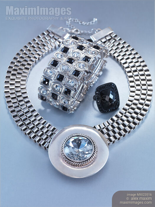 Stock photo of Necklace Bracelet and Ring Buy commercial use license at MaximImages