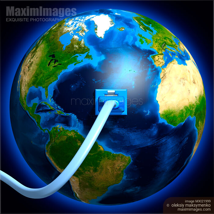 Network Cable Plugged into the Earth Stock image of Network Cable Plugged into the Earth Buy commercial use license at MaximImages